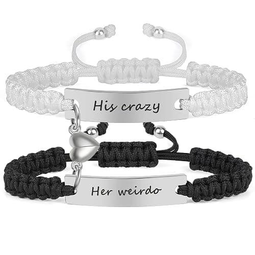 Couple Matching Bracelets, Bf And Gf Bracelets, Best Friend Friendship Relationship Bracelet,Stretch Adjustable Bracelets Jewelry for Him and Her - Image 1