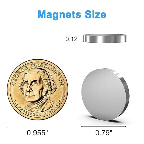 Magnets for Miniatures, Caturledas 50 Pack 20x3 mm Small Round Magnetic Rare Earth Neodymium Magnet for Home Kitchen Office School thumbnail 2