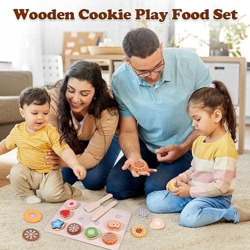Wooderma Wooden Toys, Slice and Bake Cookie 30 Pcs, Wooden Play Food | Toy Kitchen Accessories, Tea Set for Toddlers, Role Play Toys for 3+ Year Old, Christmas, Birthday, Festival Gift thumbnail 7