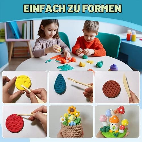 Xltionomix Polymer Clay Set, 82 Farben,mit 5 Werkzeugen & Zubehör | DIY Modelling Clay Oven Baking Clay Kit, 20 g/Block Soft Modeling Clay Kit, für DIY Schmuck Design, Skulptur, Home Decoration thumbnail 5