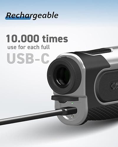 THARNOX Golf Range Finder with Slope & Triangulation, 1300Yard Rangefinder, 5.3oz Compact, Lightweight, 0.2s Flag Lock Vibration, Magnetic Mount, USB-C Rechargeable, 6X Magnification, Waterproof IPX54 thumbnail 7