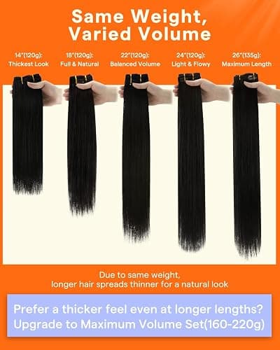 Full Shine Human Hair Clip in Extensions | Light Brown Clip in Hair Extensions Human Hair, for Cheer, 20 Inch 7 Pcs 120g thumbnail 7
