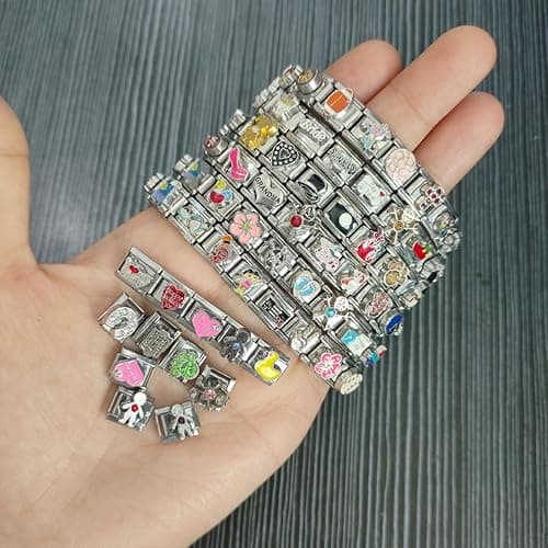 [Mllepjdh] 100 PCS Italian Charm Bracelet Module Set Interchangeable Stainless Steel Modular Link Jewelry Making Components thumbnail 3