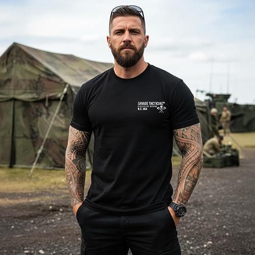 Savage Tacticians Spooks Mantra Men’s Graphic Tee-Military Inspired Tactical Shirt,Cotton Blend, Premium Casual&Tactical Gear thumbnail 2