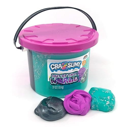 CRA-Z-Slimy Out of This World Slime - 37oz Bucket, 3 Different Slime Types: Fluffy, Metallic & Confetti thumbnail 2