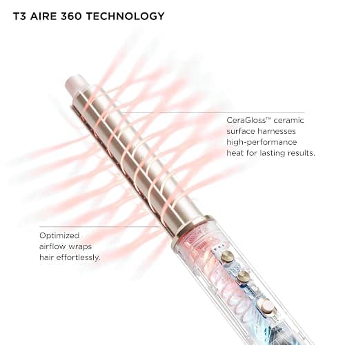 T3 Aire 360 Multi-Styler & Blowout System with Luxe Carrying Case, Rapid Drying Hair Dryer, Ceramic Curling Attachments, Oval Brush & Drying Concentrator | Blowouts & Long-Lasting Curls thumbnail 6
