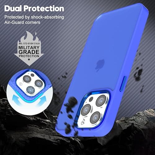 oakxco for iPhone 14 Pro Case Matte Clear, Translucent 14 Pro Phone Case, Anti-Fingerprint Frosted Hard Plastic & Soft Silicone Bumper, Slim Thin Smooth Cover for Men Women, Royal Blue - Royal Blue - 14 Pro thumbnail 5