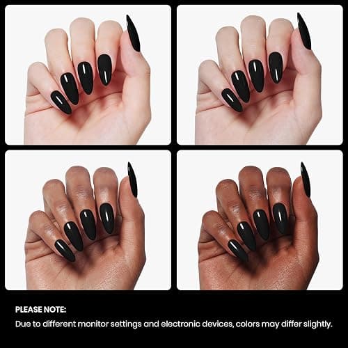 Beetles Black Gel Polish, 1 Pcs 15ml Audrey Black Nail Polish Color Gel Nail Polish Soak Off Art Manicure Salon DIY Uv Lamp Nail Design Decoration at Home thumbnail 5