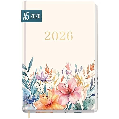 Häfft® Großdruck-Kalender 2026 mit extra großer Schrift & Zahlen - Hardcover Wochenplaner "Hibiskus" - nachhaltig & klimafreundlich - Image 1
