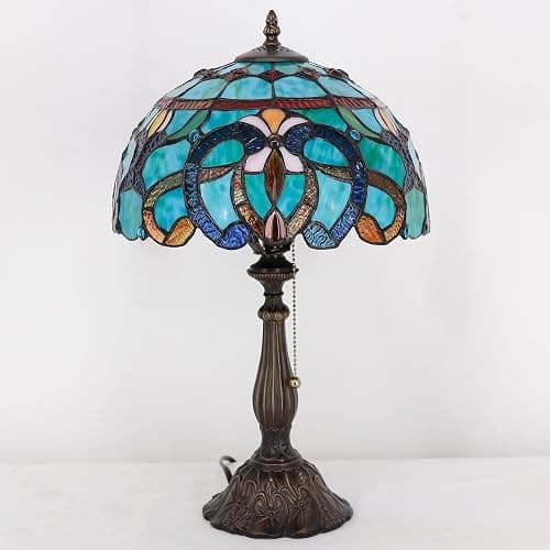 ZJART Tiffany Table Lamp 12X12X19 Inch Green Brown Jewelry Baroque thumbnail 3