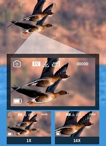 Diyeeni 1080P Digital Camera for Photography, 16MP Vlogging Camera 16X Digital Zoom Digital Camera with 2.4in 360° Flip Screen, Compact Travel Camera for Teens Adult Beginner Kids (Black) thumbnail 5