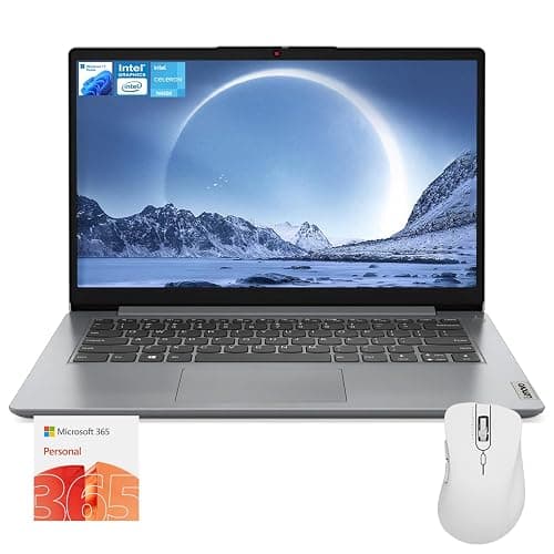 Lenovo IdeaPad 1 Everyday Laptop, 14" HD Display, 8GB RAM, 384GB Storage(128GB eMMC + 256GB PCIe), 1 Yr Office 365 Included, Intel Core Processor, Win 11 Home, Bundle with Thunderobot Wireless Mouse - Image 1