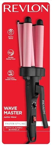Revlon 3 Barrel Jumbo Hair Waver | Long-Lasting, Natural Looking Waves, (Pink) thumbnail 7