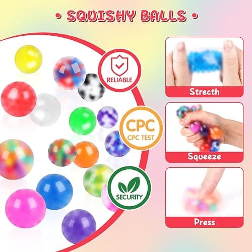 BESNEL 160 Pack Stress Balls for Adults, Bulk Squishy Ball, Stress Balls Set, Anti-Anxiety Easter Stress Relief Fidget Balls, Easter Basket Stuffers, Prize Box, Party Favors, Birthday Gifts thumbnail 4
