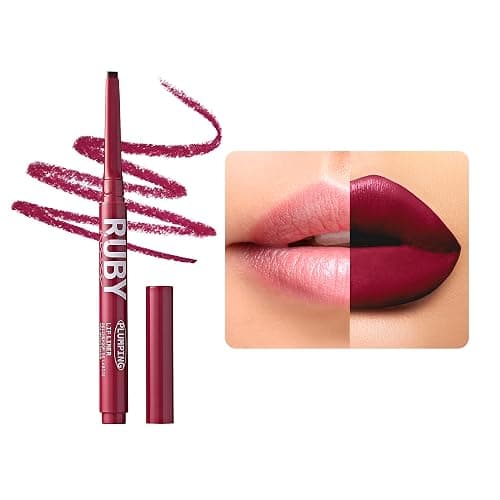 Ruby Kisses Plumping Effect Lip Liner, Semi Matte, Smudge Proof, High Pigment, Medium to Full Coverage Makeup, Precise Tip, Bold Color Lip Plumper - Image 1
