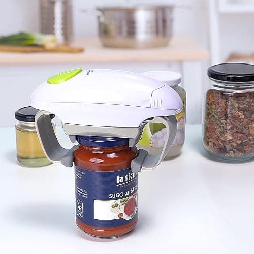Electric Jar Opener, Kitchen Gadget Strong Tough Automatic Jar Opener For New Sealed Jars,The Hands Free Jar Opener with Less Effort to Open (White) thumbnail 6