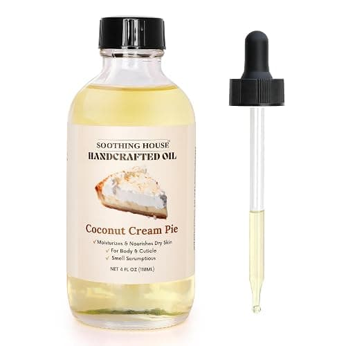 Soothing House Coconut Creme Pie Body Oil - Premium Gourmand Body Moistruzier For Soft, Glowing Skin with Almond & Jojoba Oil (4 fl oz) - Image 1