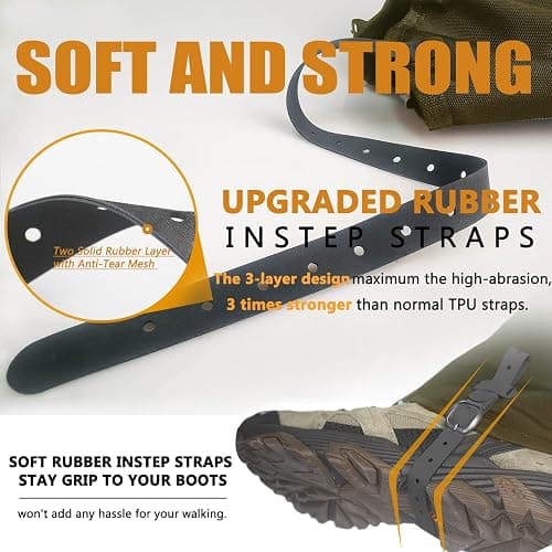 Frelaxy Leg Gaiters Ultra HIGH-Performance Hunting Gaiters, 100% Waterproof Hiking Gaiters with Upgraded Rubber Foot Strap, Adjustable Snow Boot Gaiters thumbnail 3
