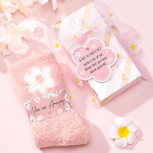 Christmas Gifts for Tween & Teen Girls - 8 PCS Birthday Gifts Basket Teen Girls Trendy Stuff w/ Fun Task Tags Make up Brushes & Bag, Empower Advent Calendar Wrapped Gifts Box for Daughter Niece Sister thumbnail 8
