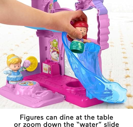 Fisher-Price Little People Toddler Toy Disney Princess Play & Go Castle Portable Playset for Pretend Play Kids Ages 18+ Months​ - Princess Play & Go Castle thumbnail 5