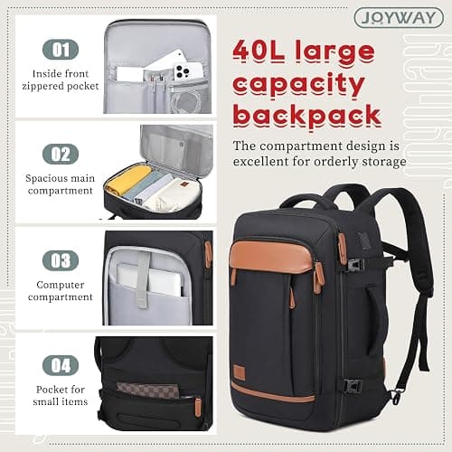 Joyway Expandable Carry on Luggage Sets Airline Approved, Lightweight Hard Shell 20 Inch Carry-on Suitcase with Spinner Wheels thumbnail 4