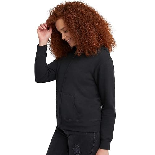 Hanes Womens Women's Hoodie, EcoSmart Fleece Full-Zip Hoodie, Zip-up Hooded Sweatshirt for WomenJacket thumbnail 4