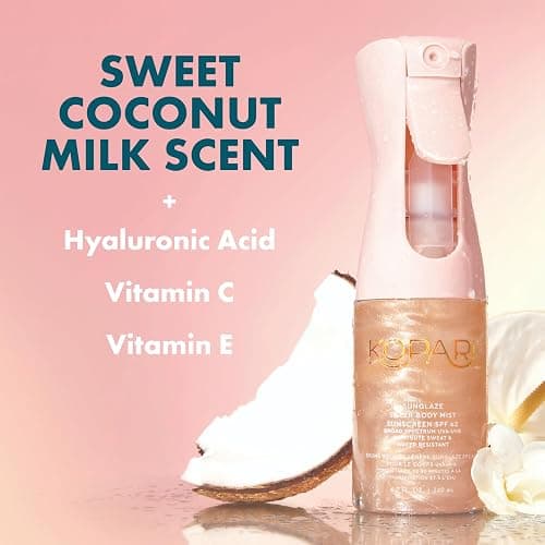 Kopari Rose Gold Sunglaze Sheer Body Mist Sunscreen SPF 42, Infused with Shimmering Body Oil, Hydrating Mist, Hydrates, Brightens, Makeup Friendly, Gives Skin a Glowy Finish, Lightweight, thumbnail 5