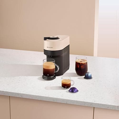 Nespresso Vertuo Pop+ Single Serve Coffee and Espresso Machine by De Longhi, Sand Beige thumbnail 5