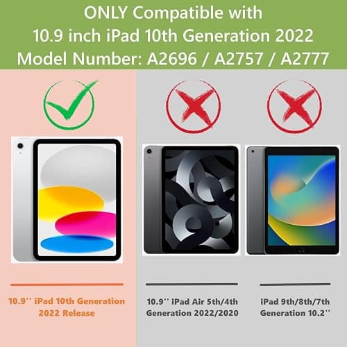 BYCeKe Case for iPad A16 11th Gen 11"/10th Gen 10.9"2025/2022,Pink NoteBook | Slim, Durable, Foldable Stand, PU Leather, Pencil Holder, Card Slot, Auto Wake，Auto Sleep thumbnail 2