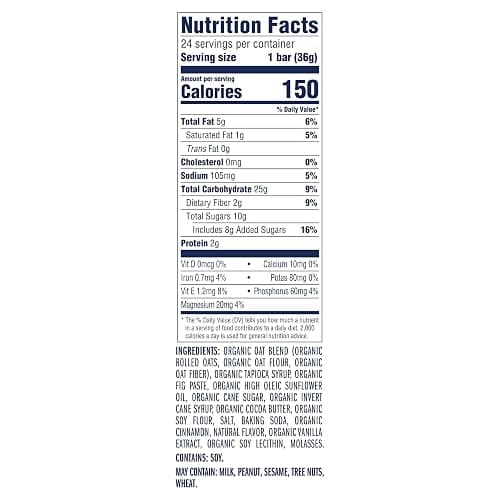 Zbar - Iced Oatmeal Cookie - Soft-Baked Energy Snack Bars - Non-GMO - 12g Whole Grains - USDA Organic Granola Bars (24 Pack) thumbnail 6