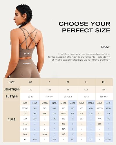 JOYSPELS Womens Seamless Longline Sports Bra, Yoga Top with Removable Pads | Slim Strap, 4-Way Stretch, Crop Top for Gym, Workouts & Running. Soft, Breathable & Supportive thumbnail 6