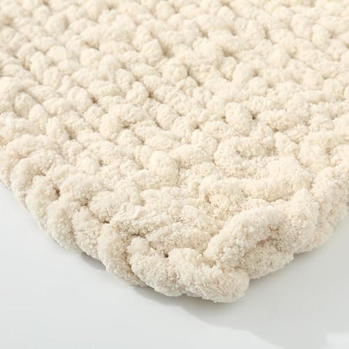 Ecowiaye 2 Stück Dicke Wolle, 500g Chunky Yarn Armstricken Wolle, Dickes Garn zum Häkeln, Flauschig XXL Häkelwolle zum Handstricken für Decke, Schals, Mützen, Haustier Nest (Beige) thumbnail 8