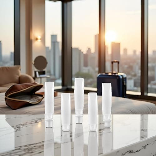 GANPUB 5 Pcs White 1 oz Travel Bottles Empty Refillable Toothpaste Tubes Containers Small Mini Size Squeeze Dispensers, Refillable Containers Pump Dispensers Refillable Cosmetic(10 * 2.7cm) thumbnail 9