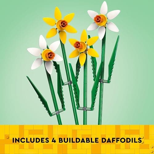 LEGO Daffodils - Building Toy for Kids, Girls and Boys, Ages 8+ - Birthday Gift for Kids - Artificial Daffodil for Bedroom Decor and Display - 40747 thumbnail 3