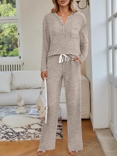 LILLUSORY Womens 2 Piece Lounge Sets Winter Outfits 2025 Sweatsuit Matching Pjs Airport Vacation Travel Fall Pajamas Fashion thumbnail 5