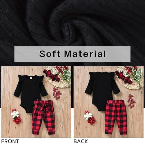 Aalizzwell Preemie Newborn Infant Baby Girls Clothes Ribbed Romper Bodysuit Pants Set Fall Winter Outfits thumbnail 5
