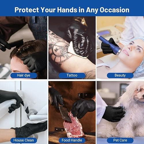 JMU Black Nitrile Gloves Medium Bulk, Case of 1200, 3.5Mil, Latex Free Powder Free thumbnail 7