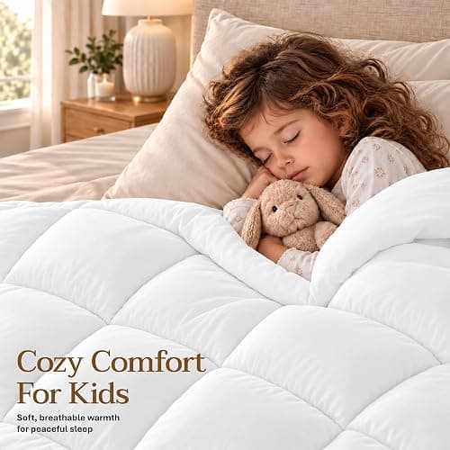 Utopia Bedding Duvet Insert, Comforters Queen Size 88 x 88 Inches, White | Cozy All Season Comforter for Kids, Boys, Girls, and Teens, Down Alternative Fill, Soft Microfiber Shell, Machine Washable thumbnail 9