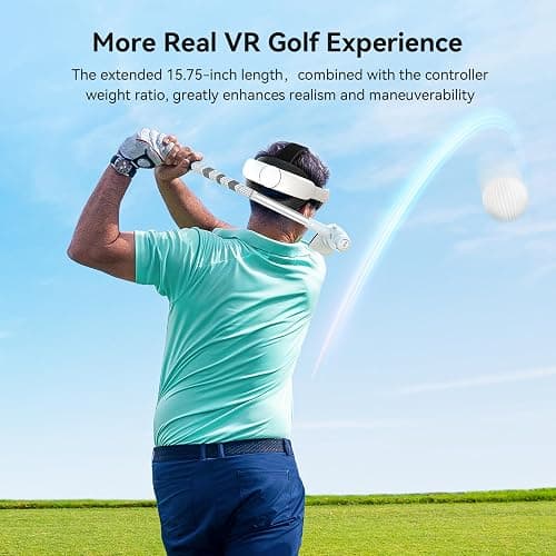 AMVR Golf Club Attachment Compatible with Meta/Oculus Quest 3S/Quest 3, Non-Slip VR Golf Handle Grip for Golf (VR Golf Club) thumbnail 4