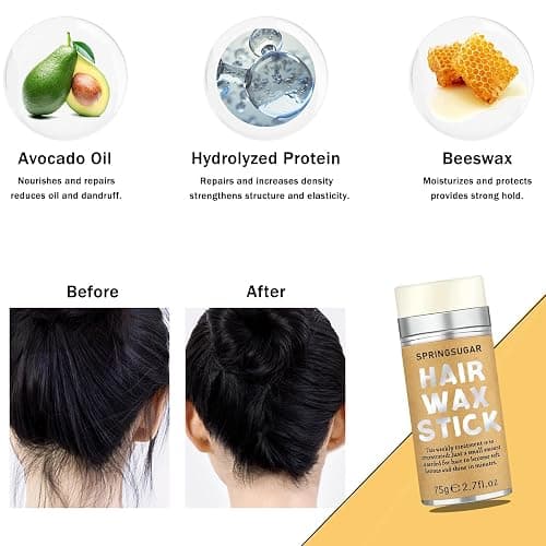 Slick Back Hair Brush & Hair Wax Stick Set for Slick Back – Boar Bristle Brush for Sleek, Control, Flyaways & Baby Hairs – Wax Stick for Women Sectioning & Parting thumbnail 5