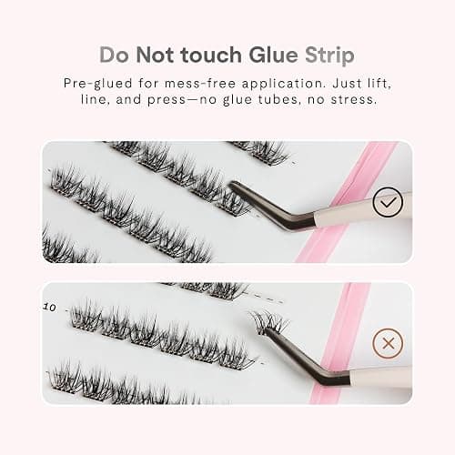 Silly George Single-Size Pop-On Lashes - DIY 1-Step Pre-Glued Faux Eyelash Cluster Kit, Natural Look Extensions, Pack of 24 Individual Clusters, Black - Blush, 12mm thumbnail 3