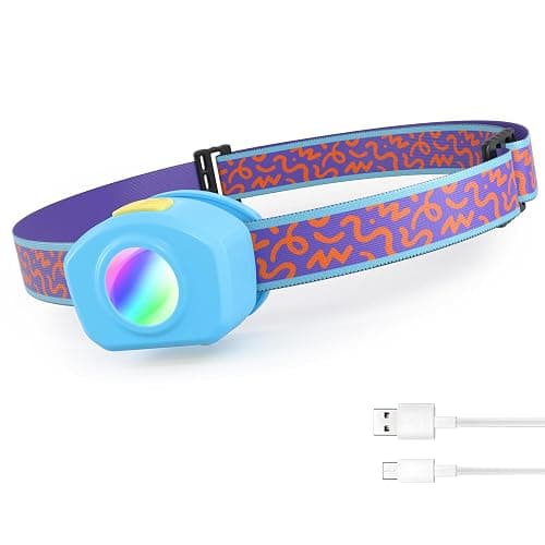 EverBrite LED Headlamp Rechargeable Kids Headlamp with RGB Mode and Adjustable Headband, 3 Modes Multicolor Headlamp for Camping, Reading, Exploring, Halloween, Christmas - Image 1