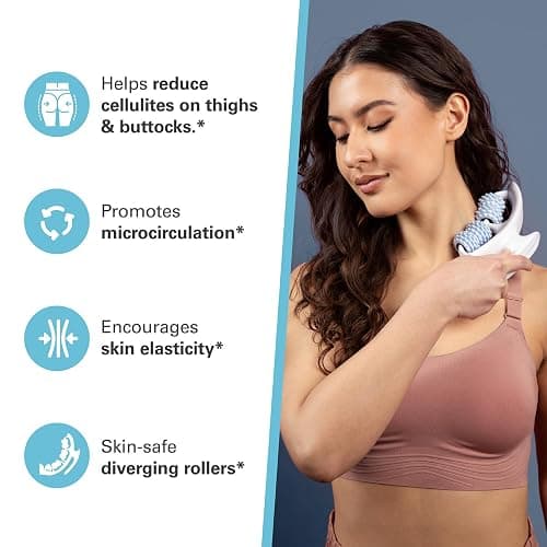 M3 Naturals Anti Cellulite Roller & Lymphatic Drainage Massager | Fascia Blaster for Contoured & Smoother Skin | Tool for Sore Arms, Legs, Stomach & Buttocks Multicolor thumbnail 5