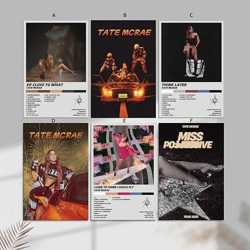 clould fitness A Set Of 6 Tate Poster Mcrae （Unframed） Music Album Cover Signed Limited Edition Poster Canvas Posters 08x12inch(20x30cm) Style-1 thumbnail 6