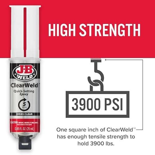 J-B Weld 50112 ClearWeld 5 Minute Set Epoxy Syringe - Clear - 25 ml, 25ml thumbnail 4