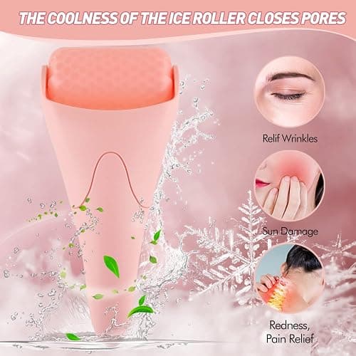 Fronnor Ice Roller for Face,Eyes,Facial Massager Tool,Soothing Skin Care Tool,Cooling Skincare Device for Puffiness,At-Home Spa Gift for Women(Pink) thumbnail 2