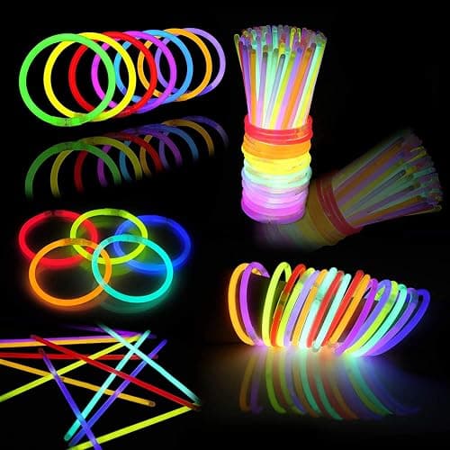 JOYIN 100 Pcs 8" Glowsticks, Bracelets Necklaces, Glow in the Dark Party Favors, Easter, Christmas, Halloween Supplies Pack, Football Party Supplies - 100 thumbnail 2