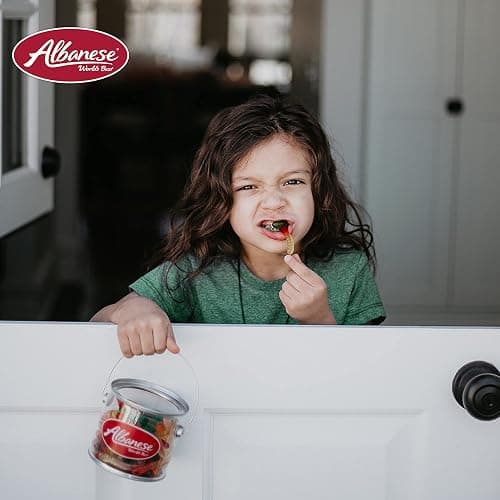 Albanese Candy, Large Assorted Fruit Gummi Worms, 5-pound Bag | Soft and Chewy Gummies, Gluten Free, Fat Free | Natural Flavors & Colors | Perfect for Birthday Parties and the Classroom thumbnail 6