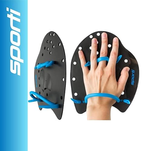 𝗦𝗽𝗼𝗿𝘁𝗶 Power Swim Paddles for Lap Swimming - Adjustable Straps - Lap Swimming Gears - Hand Paddles for Adults & Kids thumbnail 2