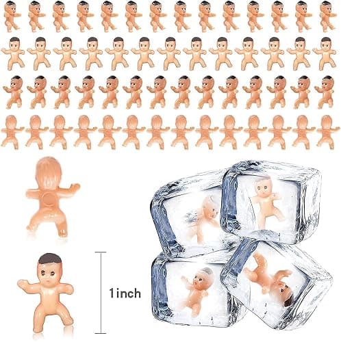JUXINGDAZYF 180 Pieces Mini Plastic Babies 1 Inch Baby Doll for Baby Shower Party Favors, Ice Cube Game, Party Decorations, Baby Bathing and Crafting thumbnail 3